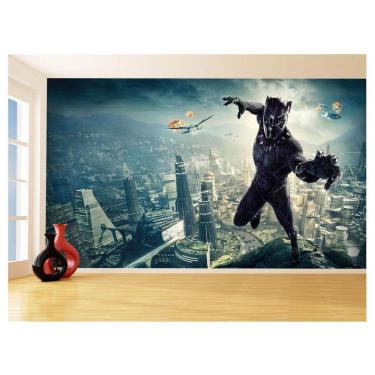 Imagem de Papel De Parede 3D Heróis Pantera Negra Marvel 3,5M Nhma296