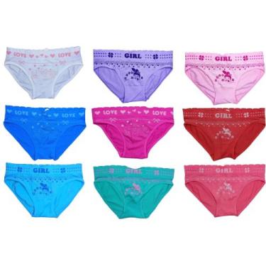 Imagem de Kit 6 Calcinhas Infantil Criança Menina Bebê Básica Tradicional Sortid