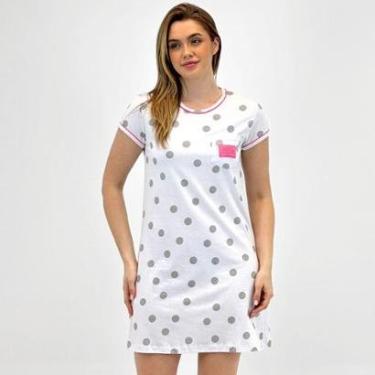 Imagem de Camisola Lua Encantada Manga Curta em Poá Feminina-Feminino