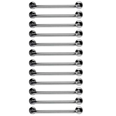 Imagem de Barra de Apoio 60cm Aço Inox Kit 12 Unidades Suporte Acessibilidade Gestante Banheiro Box Escada Corredor Corrimao Segurança Resistente