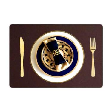 Imagem de Jogo Americano Sousplat Retangular 20 pçs Limpa Facil couro - GENERTOY