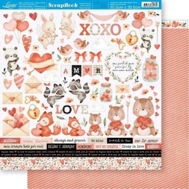Imagem de Folha para Scrapbook Dupla Face - Amor Aquarela: Recortes - SD-1187 - 