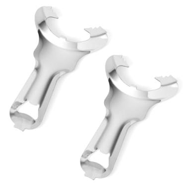 Imagem de Abridor de pote de 2 peças para frasco de pedreiro, abridor de frascos de aço inoxidável, multifuncional, sem amassados ou danos na tampa, abridor de garrafas, removedor portátil para pessoas com mãos