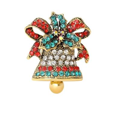 Imagem de Broches de Natal com strass cintilante para mulheres vermelho fofo sininho lapela broche acessórios de lapela corpete de lapela para saco terno decoração de Natal joias presentes ornamento de árvore