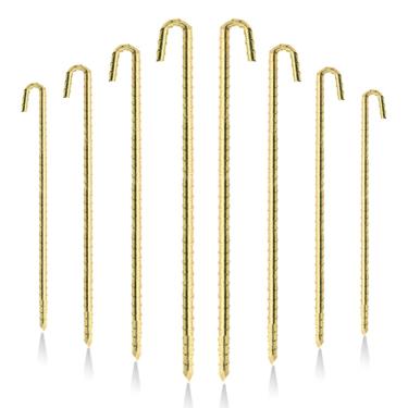 Imagem de Estacas de paisagem, pacote com 20, estacas de ancoragem de paisagem de jardim de 25 cm para tábua de terraço, bobina de borda de paisagem, barreira de grama, placa dobradora, forro de jardim, fixação