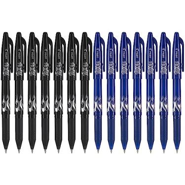 Imagem de PILOT FriXion Ball Canetas de tinta gel apagáveis e recarregáveis, ponta fina, tinta preta e azul, pacote com 14