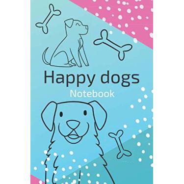 Imagem de Happy Dogs: Softcover Composition and Creative Writing Notebook: Lined Pages with Cute Dog Pictures to Color