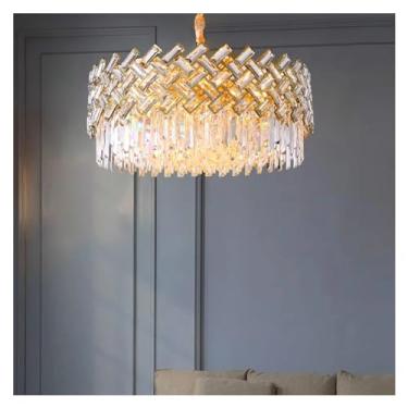 Imagem de Lustre de teto moderno, lustre para sala de jantar, lustre para sala de estar, lâmpadas de iluminação interna, lustre para quarto, lustre de cristal, lustres de led, branco quente-100cm