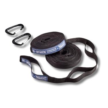Imagem de Correias de rede Go Anywhere da Yellow Leaf Hammocks - Conjunto de duas tiras de nylon, cada uma com 3 metros de comprimento, 181 kg no máximo - Fácil de usar, pré-enrolado, adequado para árvores