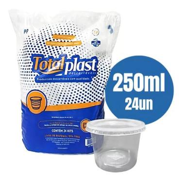 Imagem de Pote C Tampa 250ml Redondo C/24unid Cor Transparente microondas gelade