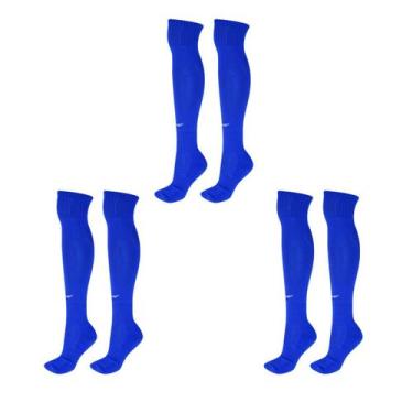 Imagem de Kit 3 Pares Meião Futebol Penalty Infantil Juvenil Adulto, Azul, 33-38