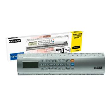 Imagem de Régua Calculadora C/ 8 Dígitos De 20cm - Escritório Escolar - KOKAY, 0