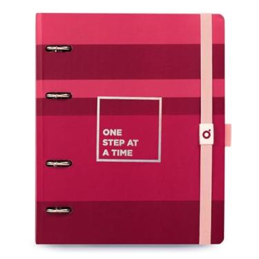 Imagem de Caderno argolado elástico Ultra, coleção Viva Magenta , 16,5 x 24 cm