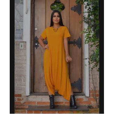 Imagem de Macacão Saruel Com Bolso Moda Femenina - modanascimento, Mostarda, P