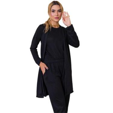 Imagem de Conjunto Feminino Lanzinha 3 Peças Casual Confortável - IV STORE, Pret