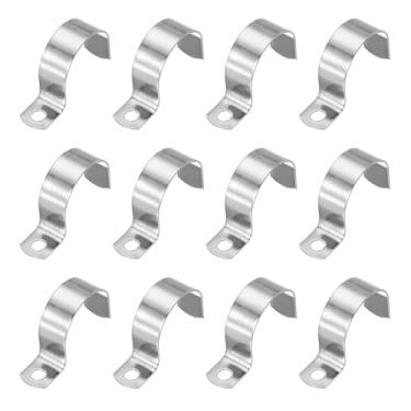 Imagem de PATIKIL Correia de tubo rígido de 1-4/7" (40 mm), 12 peças braçadeira de conduíte de aço inoxidável 304 1 furo engrossar suporte de tubo braçadeira de tubo para fixação de fio de cabo de tubulação