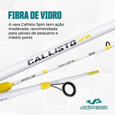 Imagem de Vara Molinete JP CALLISTO 10-20 lbs 2 Partes Jaú Pesca, Branco, Amarel