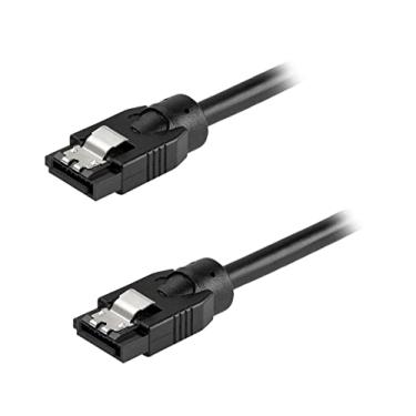 Imagem de StarTech. com cabo redondo SATA de 60 cm, conectores de trava, cabo de dados SATA de 6 GB - cabo de alimentação SATA para disco rígido SATA - preto (SATRD60cm)