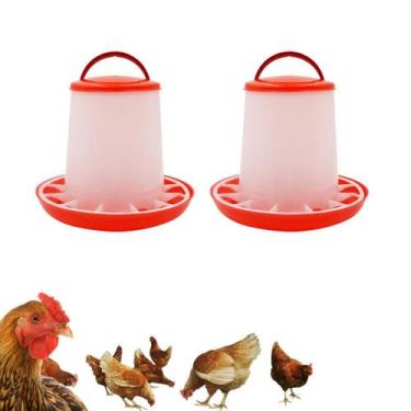 Imagem de 2 Comedouro Pendular Frango Ave Pinto Protetor Ração 6kg - Vet