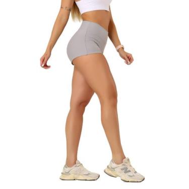 Imagem de Shorts Academia Feminino Curtinho Alta Compressão Cós Largo Poliamida 