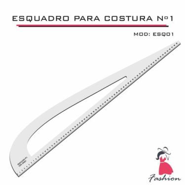 Imagem de Esquadro Numero 1 Alfaiate Régua Costura Cavas 1 ACRILICO  - FENIX