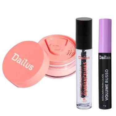 Imagem de Dailus Kit - Máscara de Cílios + Gel Incolor para Sobrancelhas + Pó So