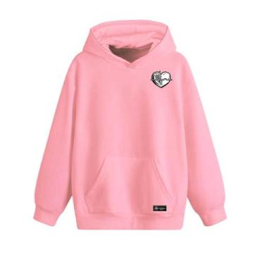 Imagem de Blusão Moletom Canguru Batimentos Infantil Personalizado com Capuz e B