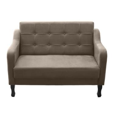 Imagem de Namoradeira Bella Decorativa 2 Lugares Suede Capuccino - Maitê Moda Ca