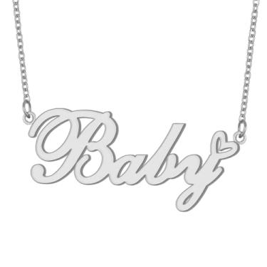 Imagem de Colar com nome personalizado banhado a ouro 18 K, pingente de coração fofo para mulheres e meninas, Metal, aço inoxidável