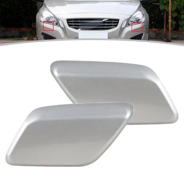 Imagem de JESYMBX Tampa do bocal da arruela do farol do para-choque dianteiro para Volvo V60 S60 2011 2012 2013 Tampa de jato de spray cinza esquerda e direita