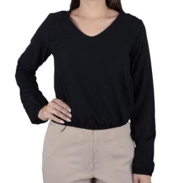 Imagem de Blusa Feminina Parado no Ar ML Bali Preta - 730155-Feminino