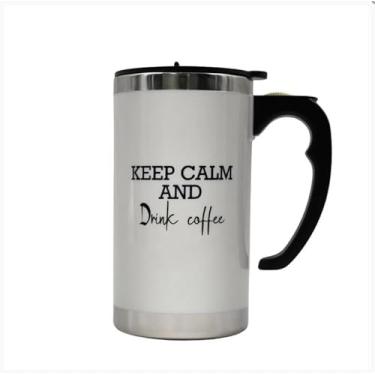 Imagem de Caneca Mixer Misturadora Inox 450 ml Com Tampa A Pilha (Branco)