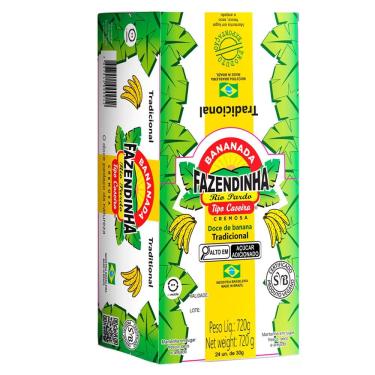 Imagem de Bananinha Doce De Banana Fazendinha Tradicional Caixa 24un 720g