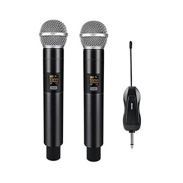 Imagem de Microfone profissional dinâmico sem fio, microfone de karaokê, portátil, USB, mini KTV com receptor para reprodutor de música, gravador de canto, microfone fácil de conectar e usar