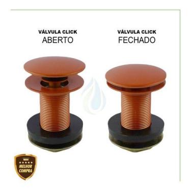 Imagem de Válvula Click Up Inteligente Aço Inox Pia Cuba 1' 1/4  Cores - Malu Me