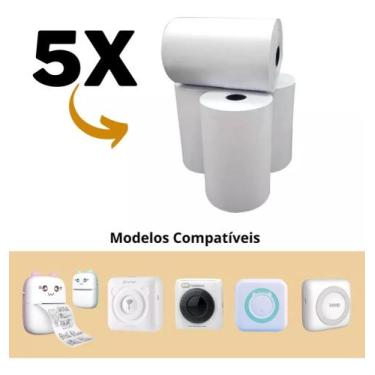 Imagem de Bobinas Térmicas Mini Impressora Gatinho P2 Peripage - 5 Pçs - TITANNE