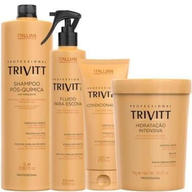 Imagem de Trivitt - Shampoo 1L + Condicionador + Hidratação 1Kg + Fluido Escova 