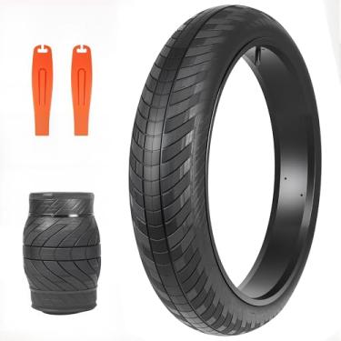 Imagem de MEGHNA Fat Bike Pneu 61 x 7,6 cm Mountain Bike 76-507 Pneu Fat 50.8 cm Heavy Duty Arrow Grooves Antiderrapante Dobrável Pneu Todo Terreno para Bicicleta de Neve Kids Bike Beach Cruiser, 1 Pacote