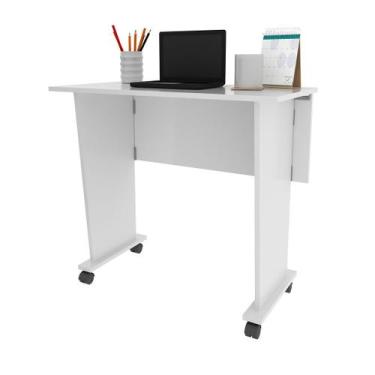 Imagem de Escrivaninha Dobrável 80cm com Rodízio ME4117 Tecnomobili, Branco