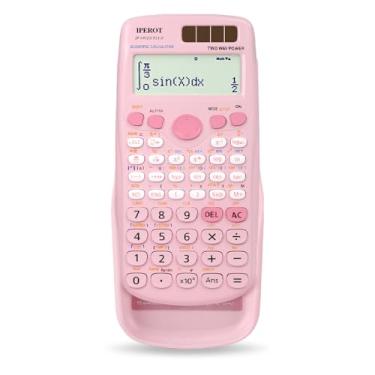 Imagem de Calculadoras científicas, calculadora científica rosa IPEROT 417, calculadoras solares de matemática de mesa, material escolar adequado para alunos do ensino médio e universitário, álgebra e outros