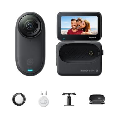 Imagem de Insta360 GO 3S - Câmera de vlogging portátil pequena 4K preta de 64 GB, POV mãos-livres, montagem em qualquer lugar, vida útil da bateria de 140 minutos, 10 m à prova d'água, pet POV
