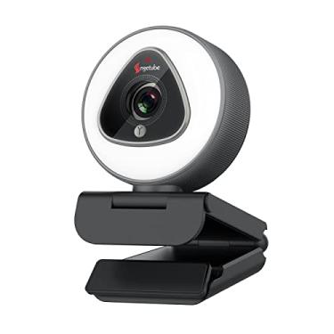 Imagem de Webcam de streaming com anel de luz – Câmera de computador de foco automático 1080p com microfone brilho ajustável Zoom digital Webcams para Xbox Twitch jogos, USB, PC, PC, desktop, desktop
