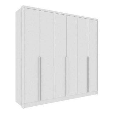 Imagem de Guarda Roupa Casal Realeza 6 Pt Neve Mdf Móveis Tcil, Neve