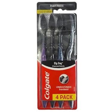 Imagem de Escova Dental Colgate ZigZag Carvão 4 unid