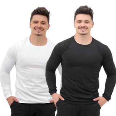 Imagem de kit 2 Camisetas Manga Longa Algodão meia estação segunda pele - Techma