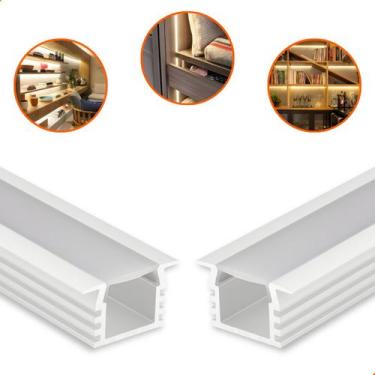 Imagem de Perfil De Led Embutir Ultra Slim Baby 13mm 2 Metros Branco Para Marcen