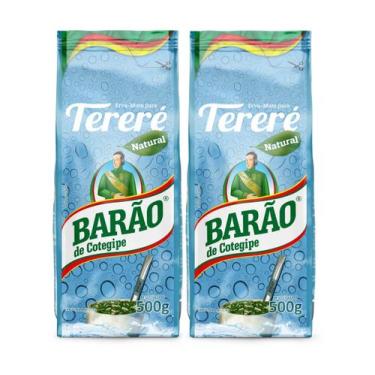 Imagem de 2 Erva Mate Tereré BARÃO NATURAL sem glúten 500g - Barão de Cotegipe