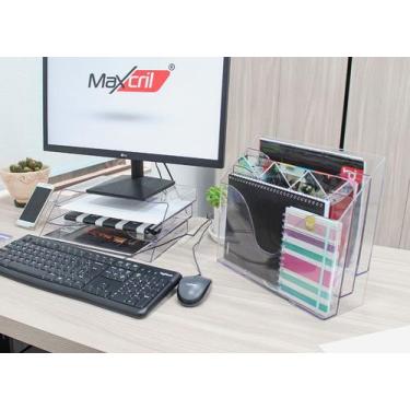 Imagem de Organizador De Mesa ou Parede Documentos Triplo Office Acrílico Cor Cr