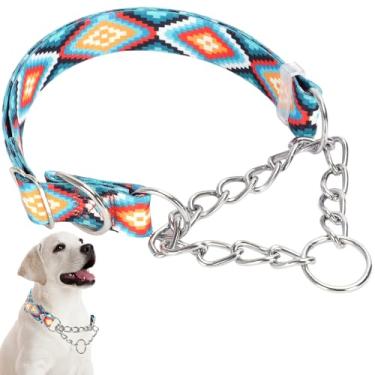 Imagem de Coleira de corrente de aço inoxidável para cães grandes, coleira gargantilha antiderrapante para treinamento, à prova de fuga, para cães pequenos, médios, grandes, meninas, meninos, fêmeas, animais de