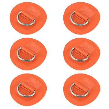 Imagem de X AUTOHAUX 6 peças 6 cm laranja D anel remendo PVC aço inoxidável forma redonda almofada de anel D para prancha de surf barco caiaque canoa deck